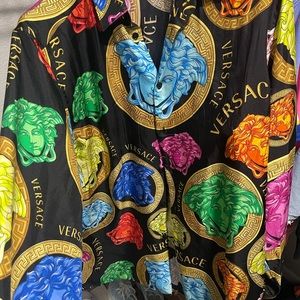 Medusa Amplified Print Silk Shirt